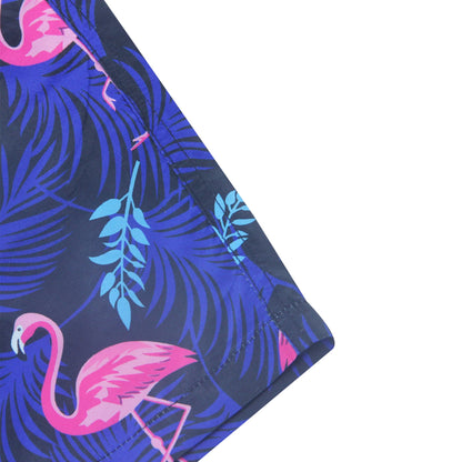 flamingo funny swim trunks for men drawstring
