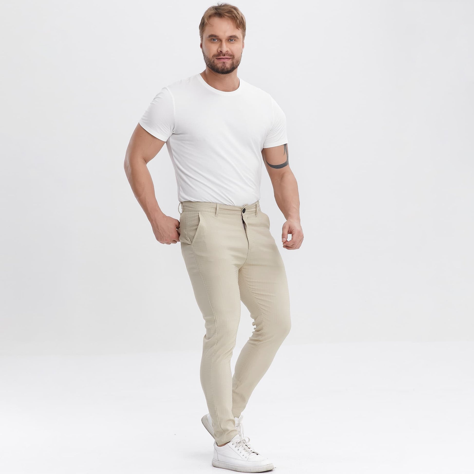 slim fit stretchy khaki golf slacks men