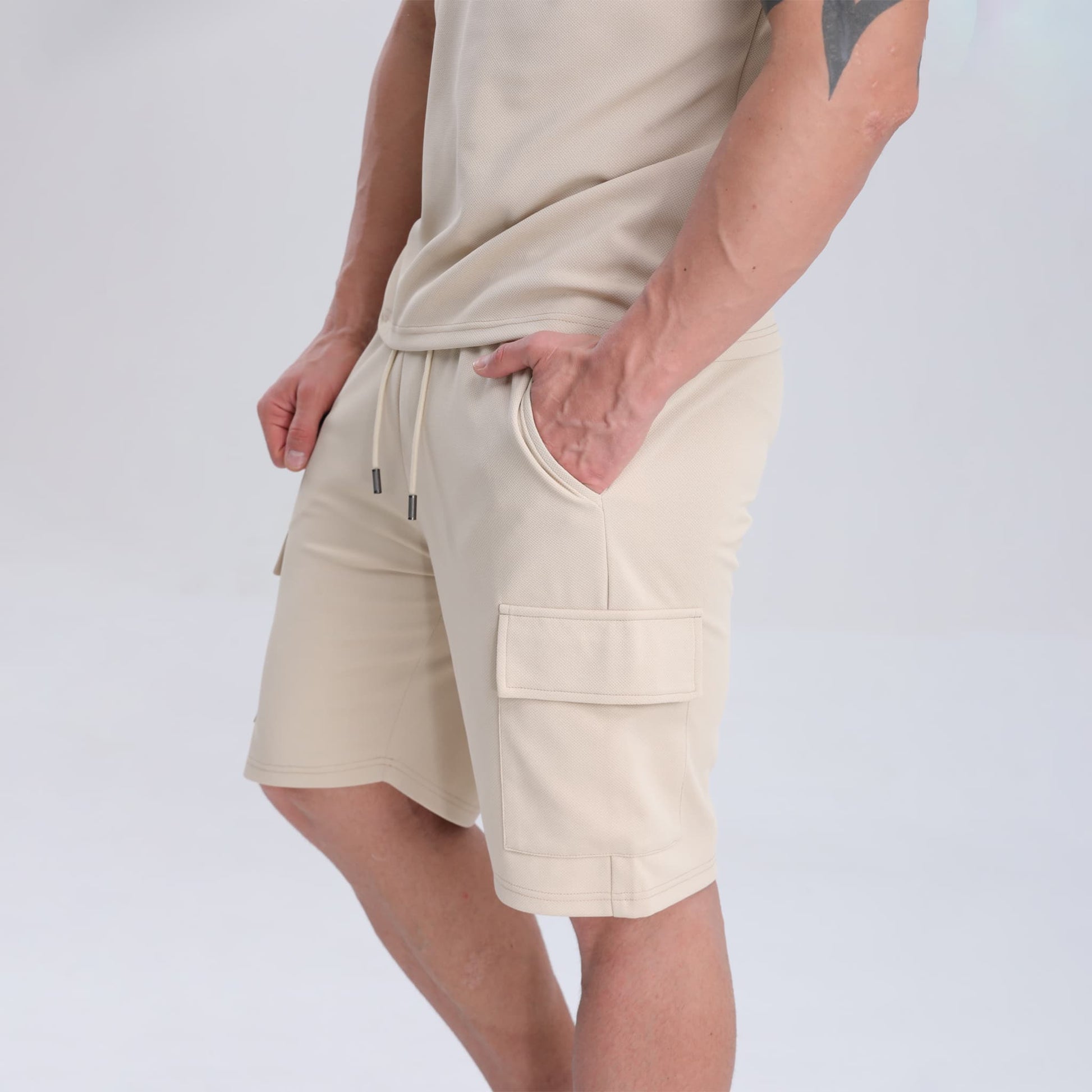 hiking khaki shorts men drawstring