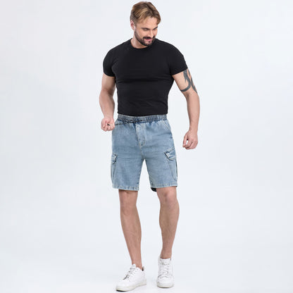 jean shorts for men drawstring waist
