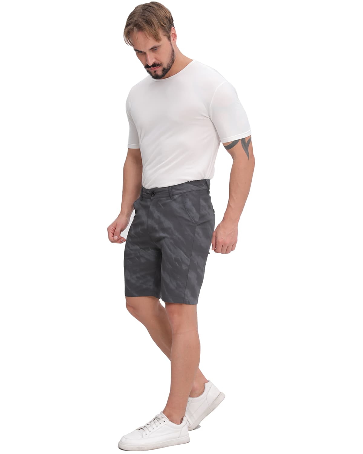 ALLELMS Mens Camouflage Shorts Skinny Stretch 9 inch inseam Shorts