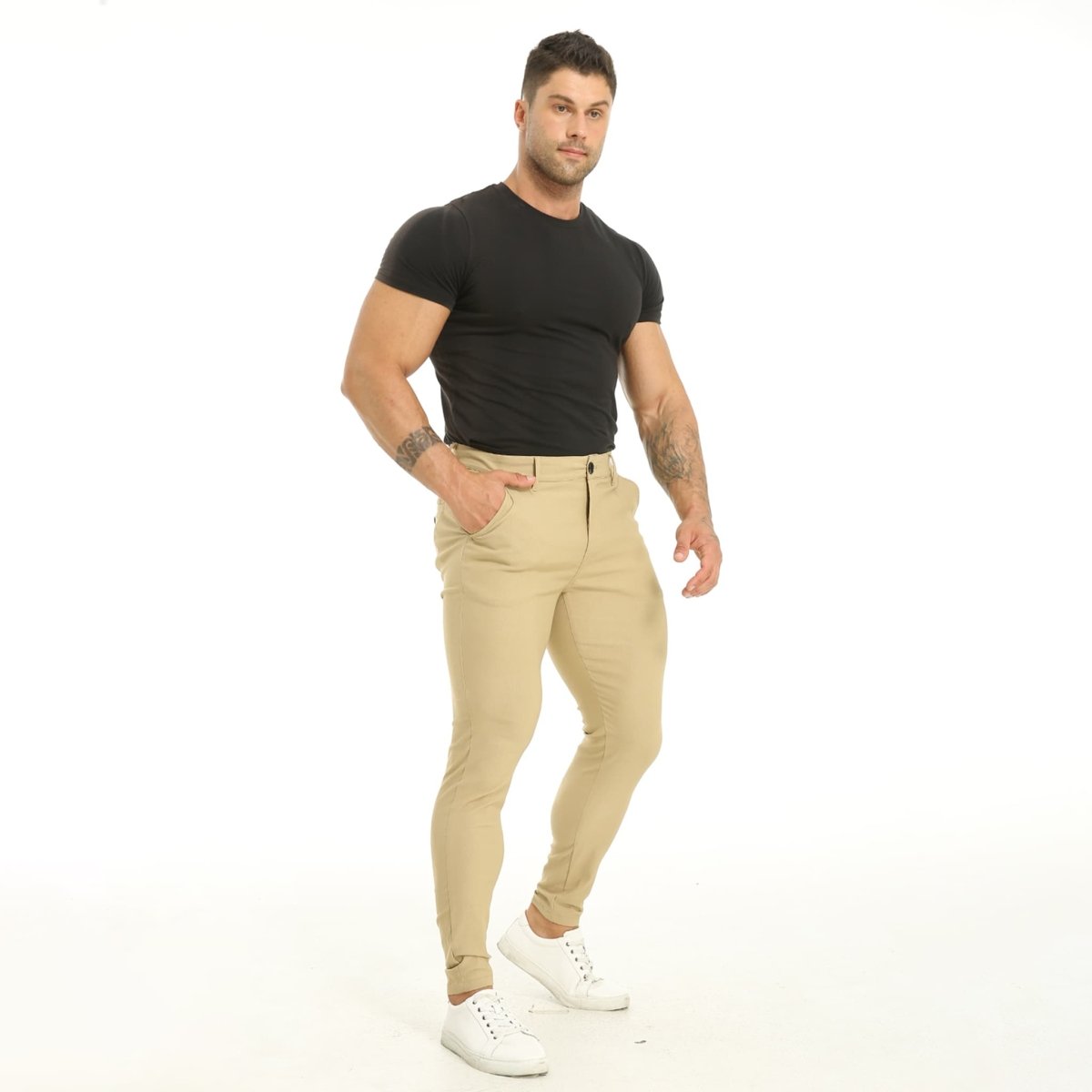 khaki men  golf pants slim fit stretchy
