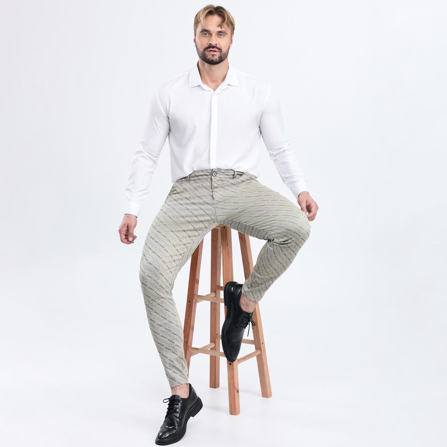 khaki trousers men slim fit stretchy