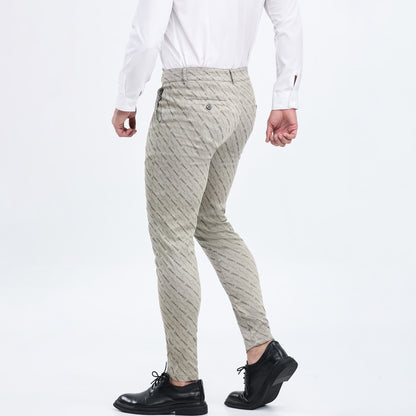 slim fit men khaki dress pants stretchy