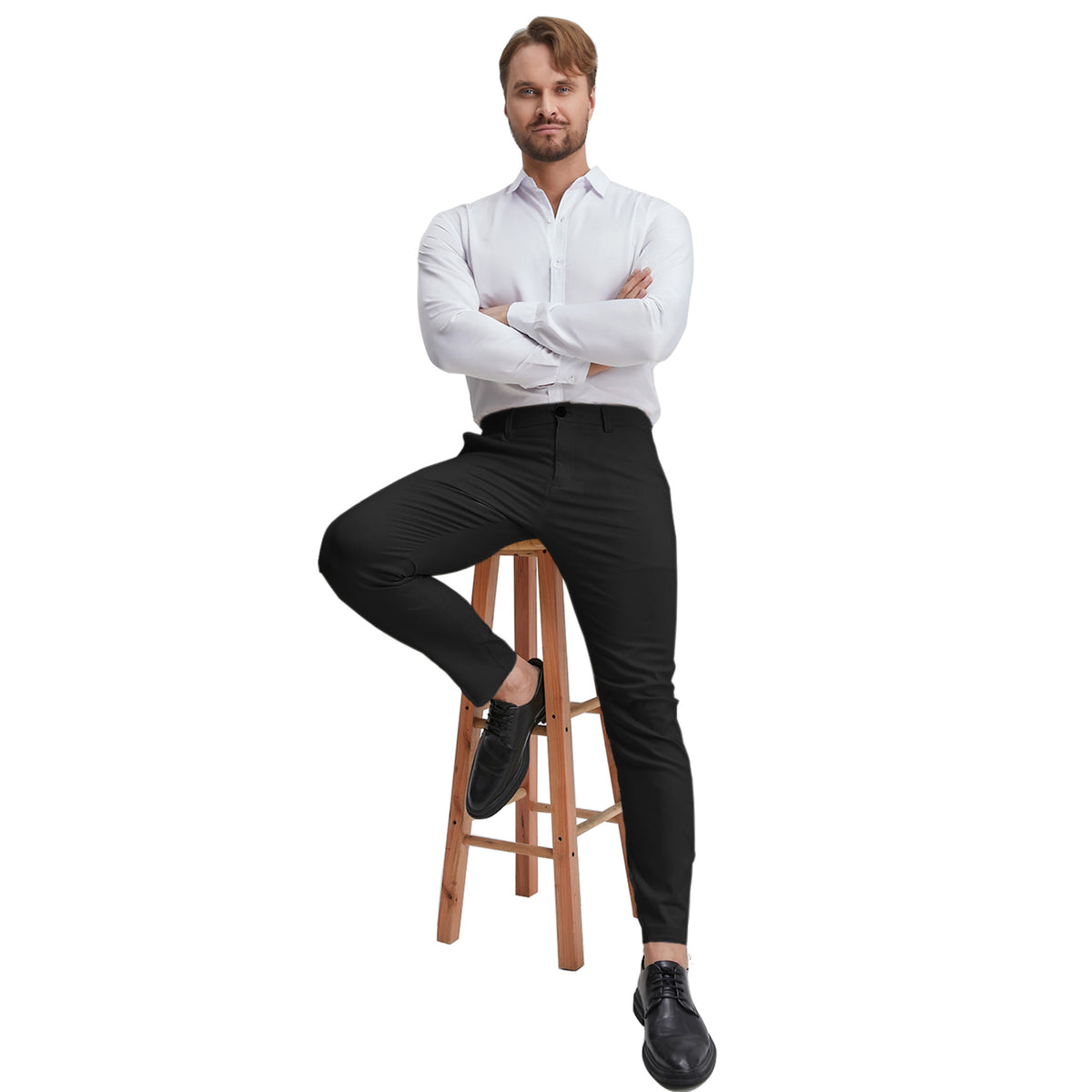 men's black linen business casual pants