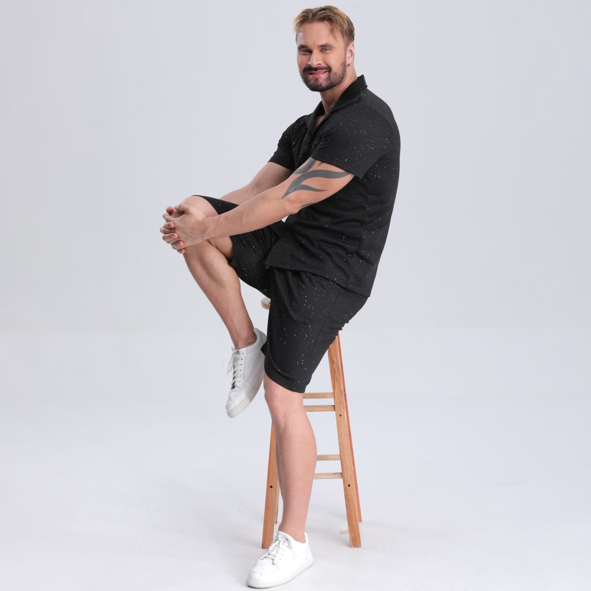 men's sweat shiny shorts drawstring