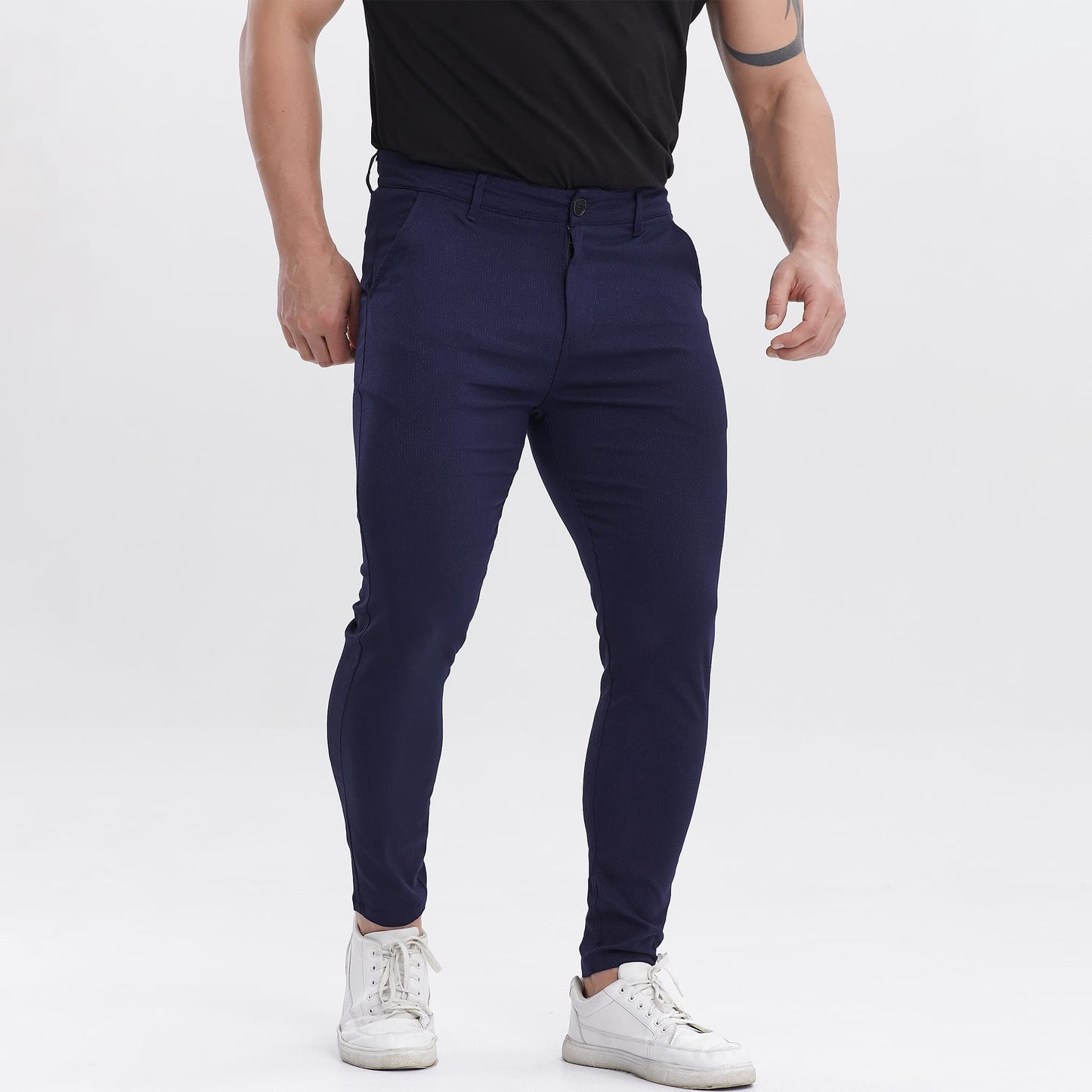 navy blue men slim fit chinos