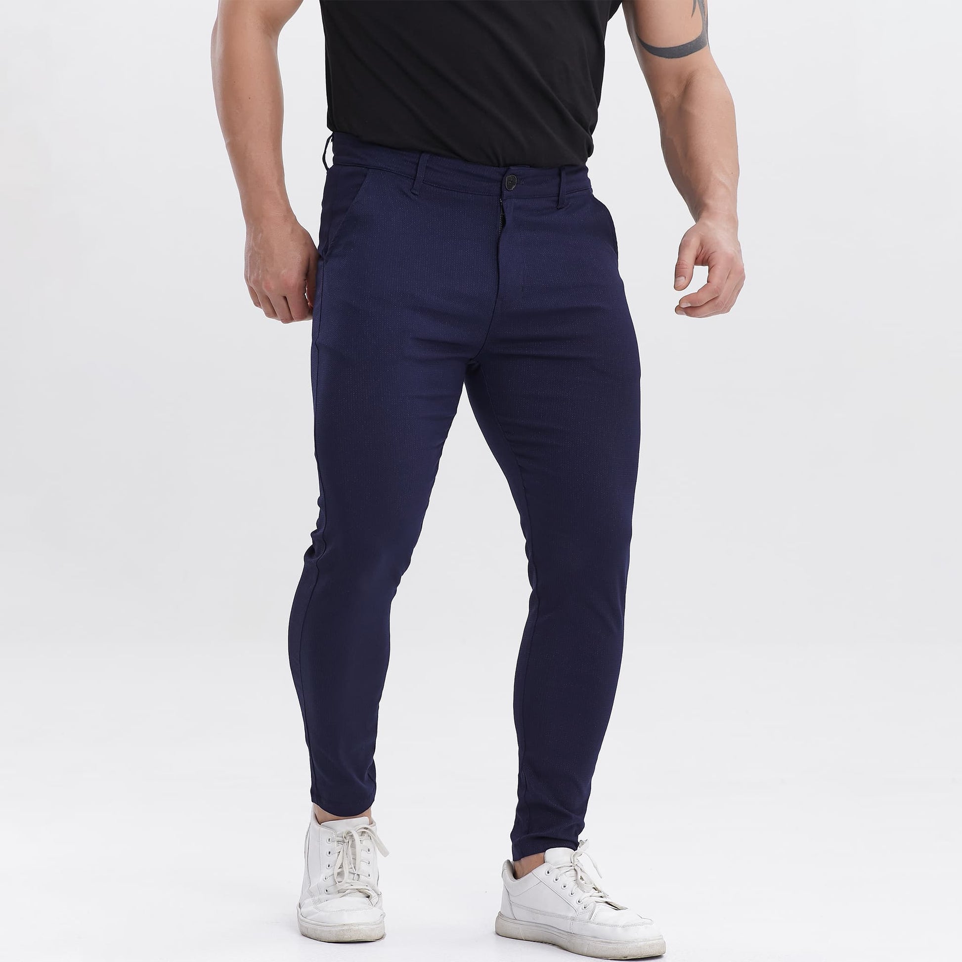 navy blue men slim fit chinos