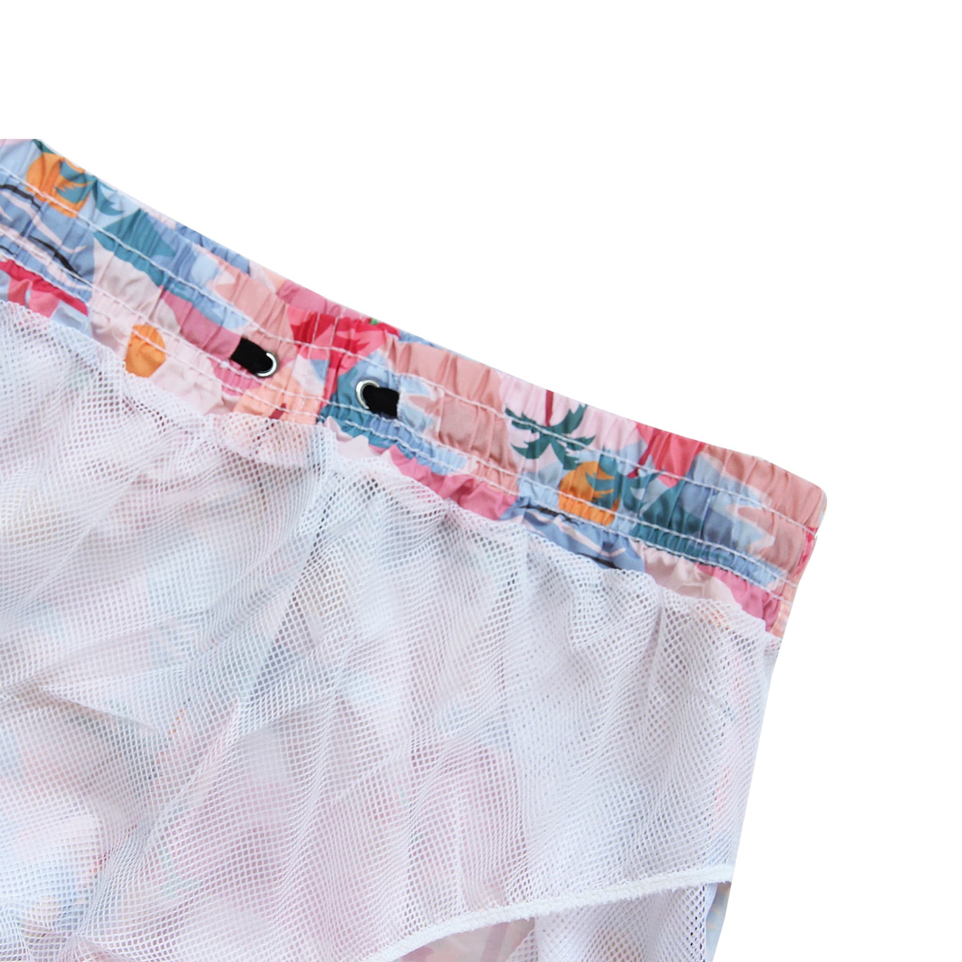red coconut tree men swim shorts with mesh lining