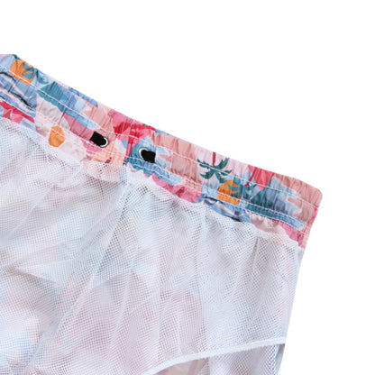 red coconut tree men swim shorts with mesh lining