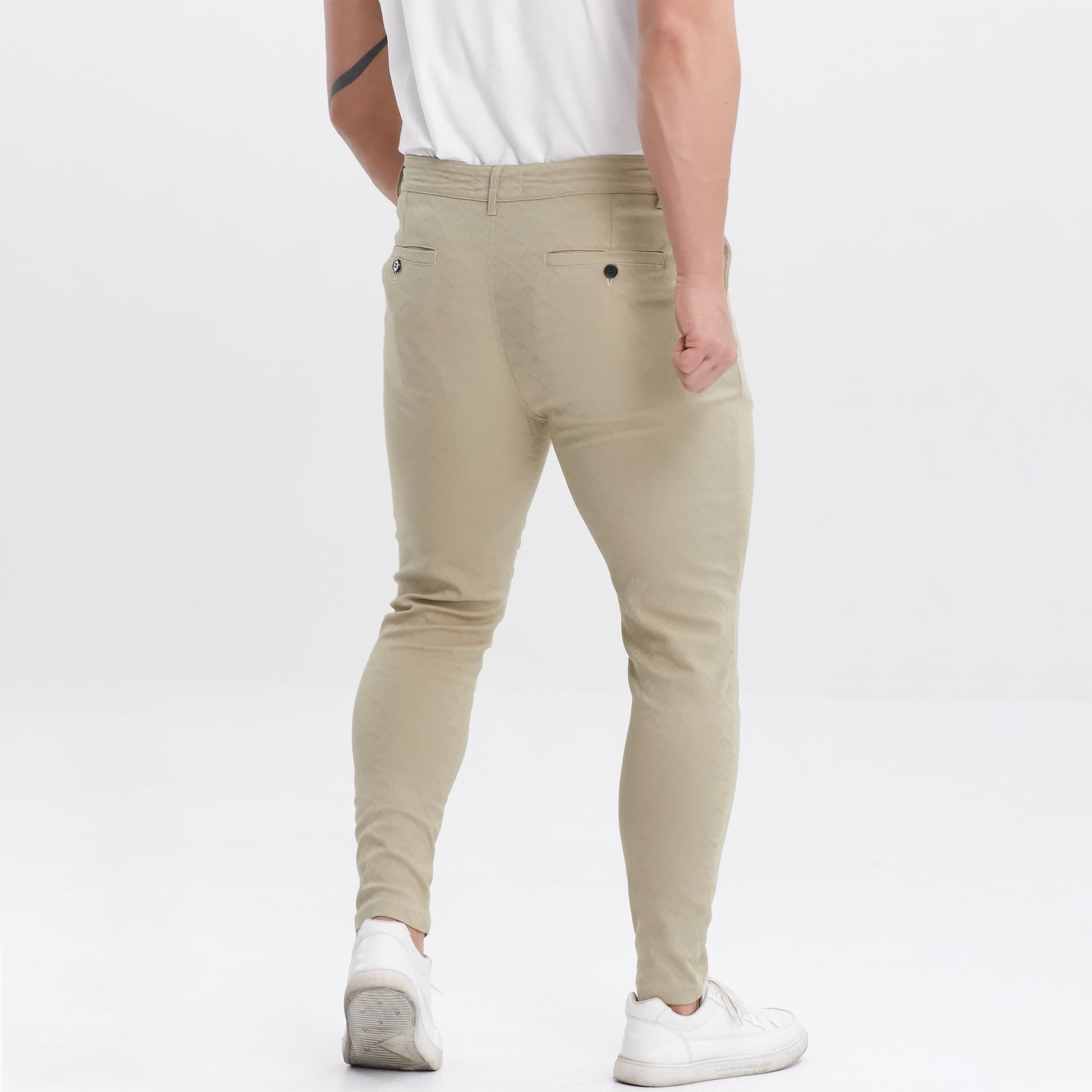 khaki slim fit men trousers pants stretchy