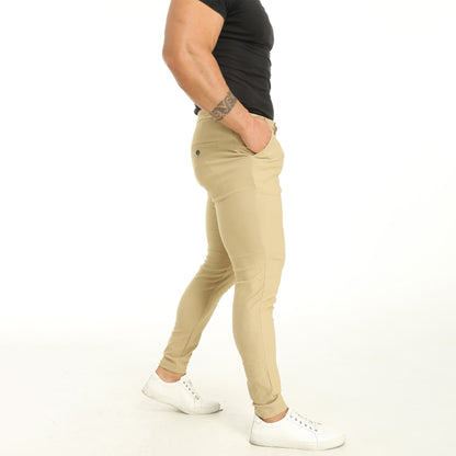 Men's khaki chinos slim fit stretch dress pants