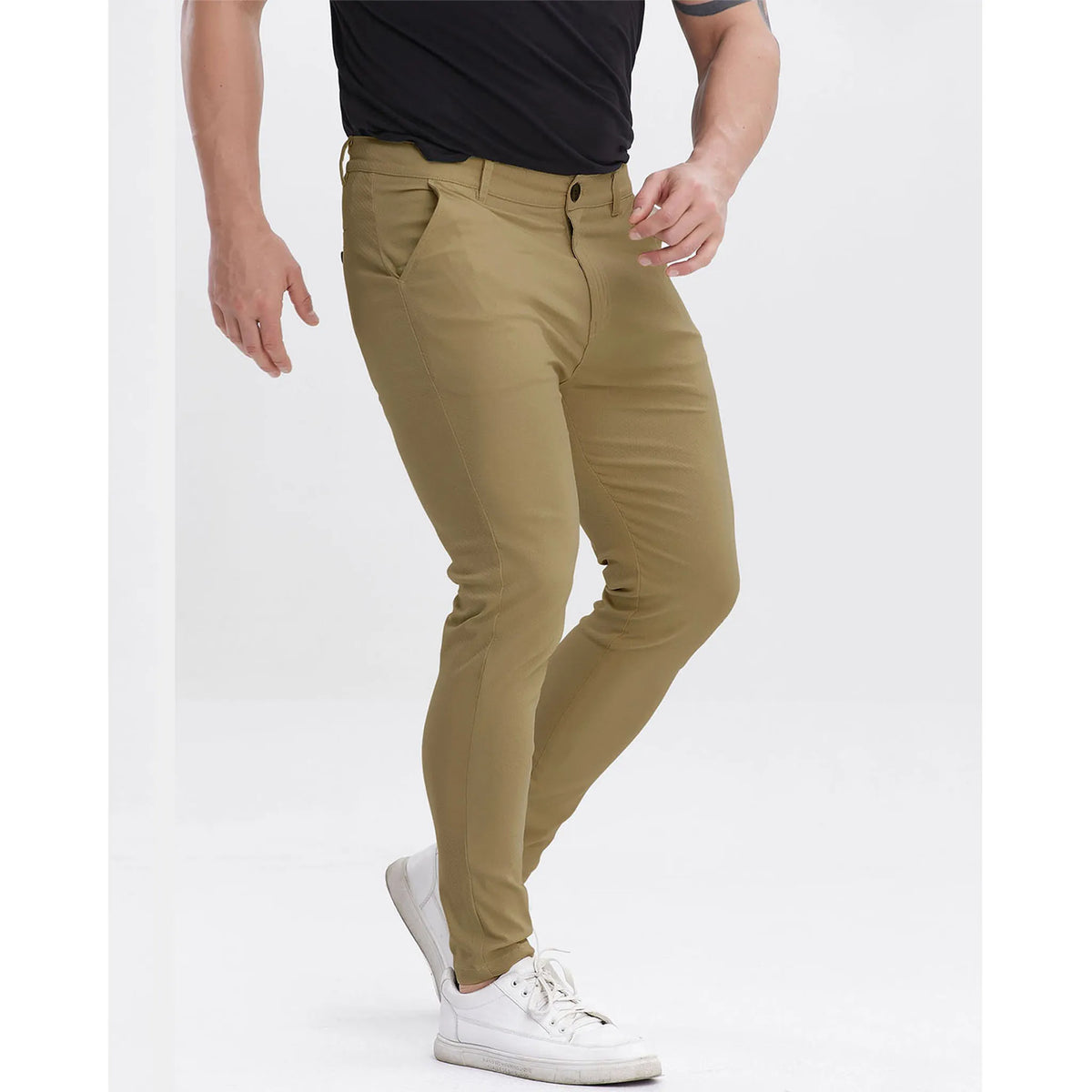 Men's Slim Fit Stretch Chinos - Ginger Rust Business Casual Pants
