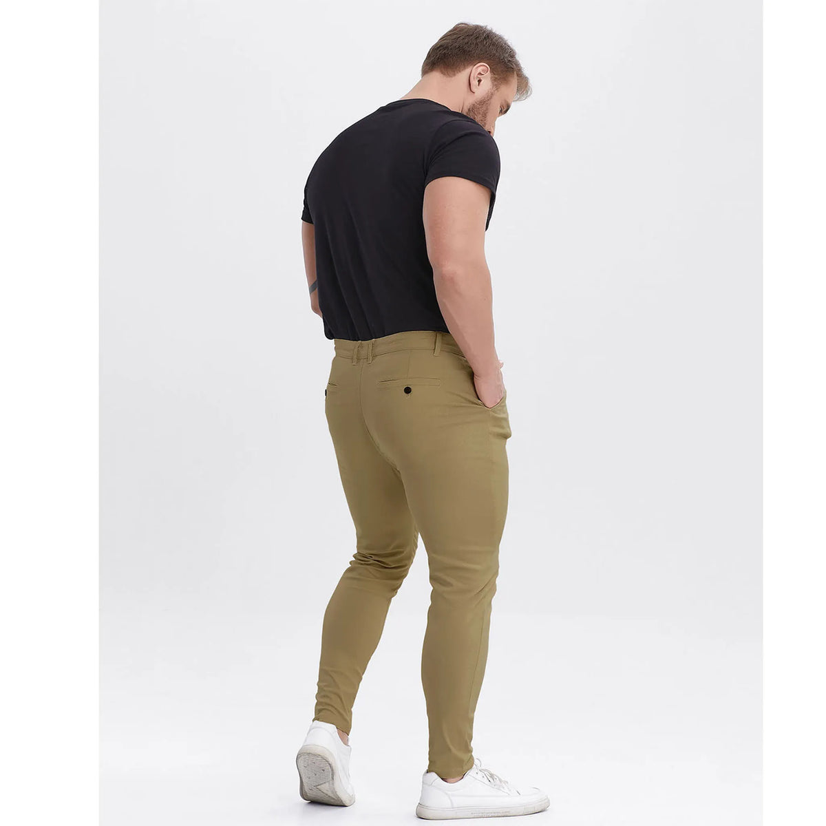 Men's Slim Fit Stretch Chinos - Ginger Rust Business Casual Pants