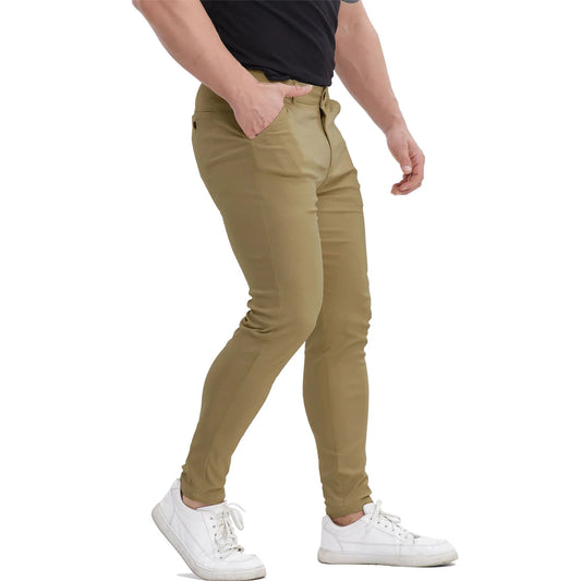 Men's Slim Fit Stretch Chinos - Ginger Rust Business Casual Pants