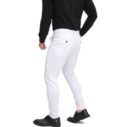 Men's Slim Fit Stretch Chinos - White Business Casual Pants