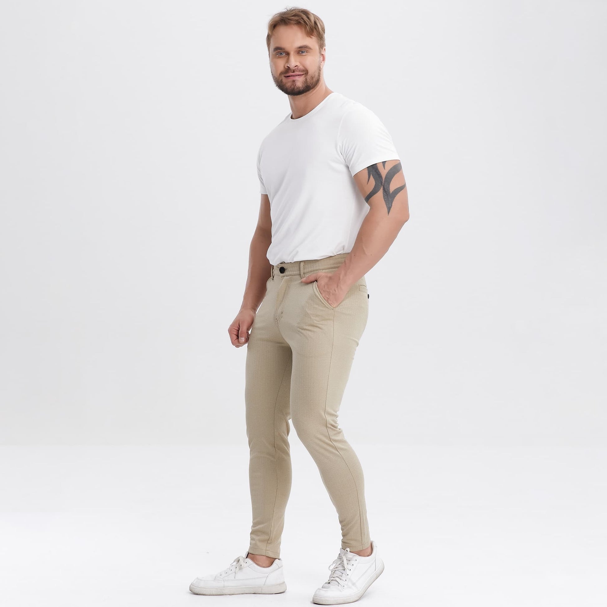 khaki slim fitmens chinos stretchy