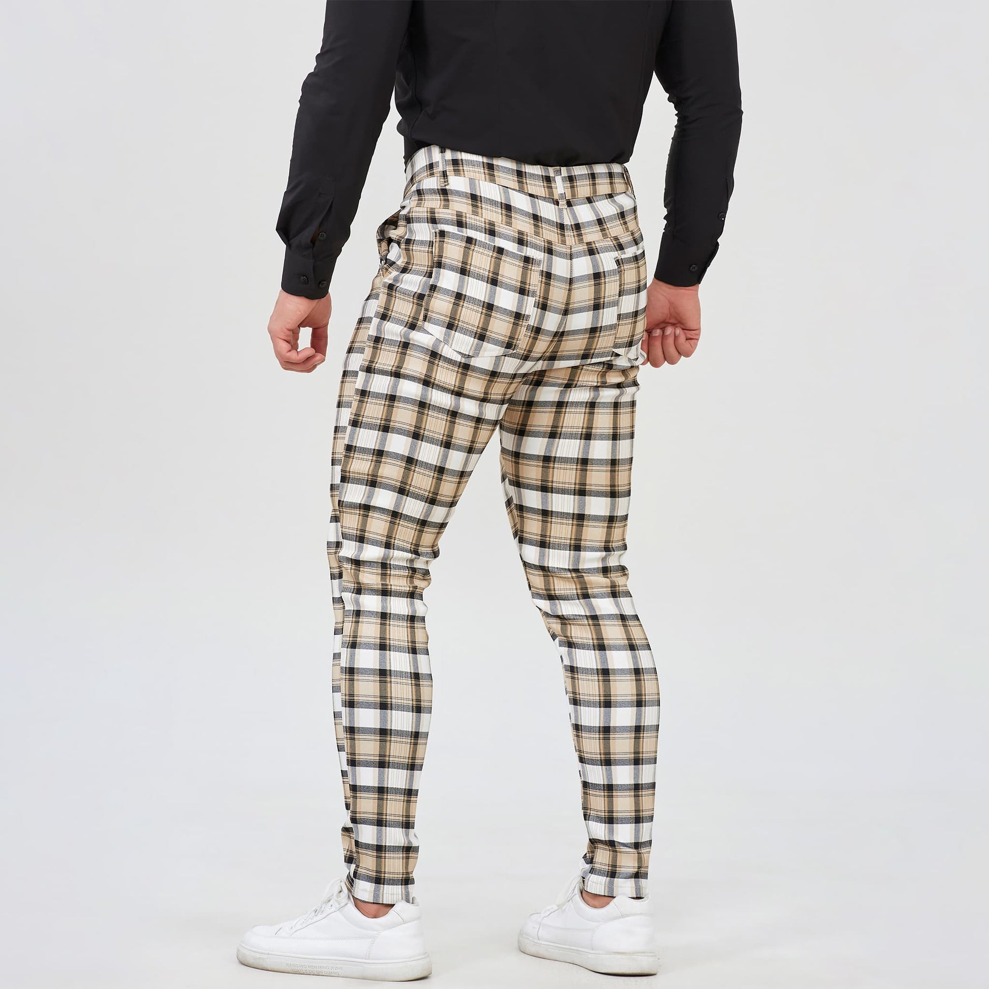 yellow plaid mens dress casual pants