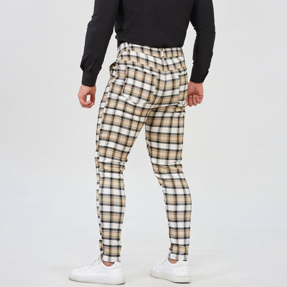 yellow plaid mens dress casual pants
