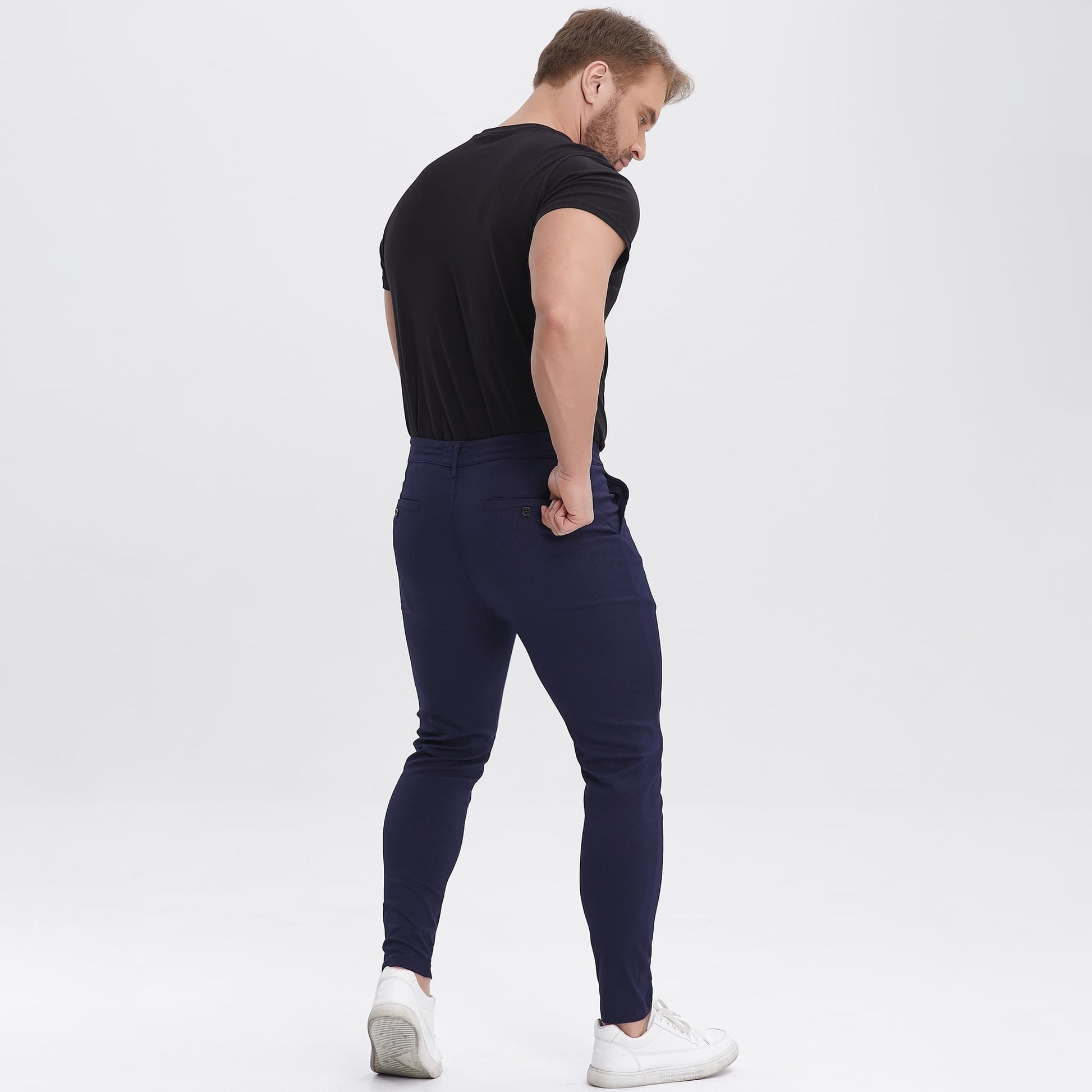 navy blue mens dress pants stretch flex