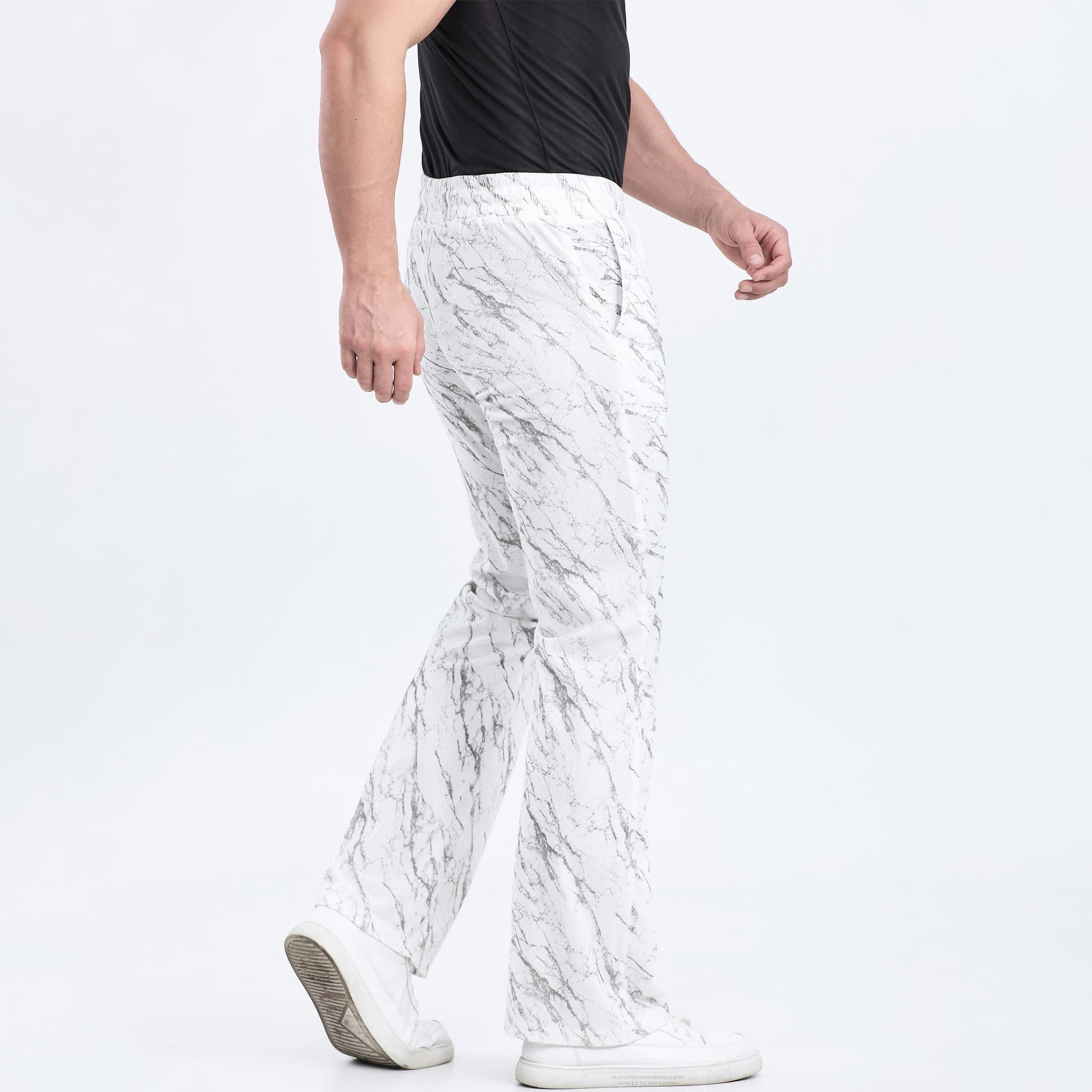 white camouflage mens open hem sweatpants bell bottom drawstring waistband