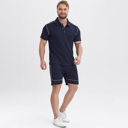 navy blue mens sets 2 piece outfits