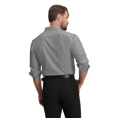 Men's Long Sleeve Dress Shirts Slim Fit Inner Contrast Business Casual Button Down Dark GreyShirt