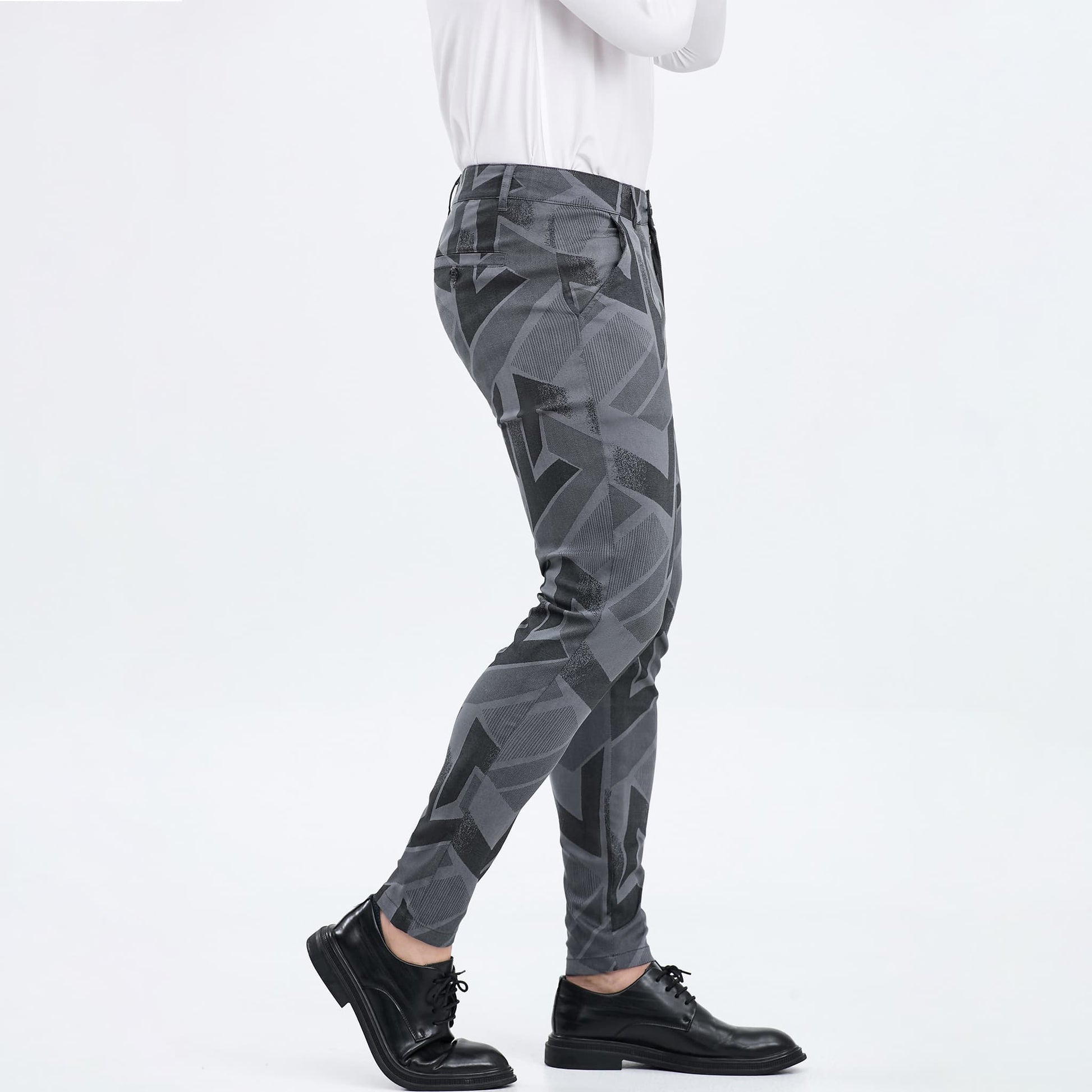 dark grey slim fit mens slacks dress stretchy