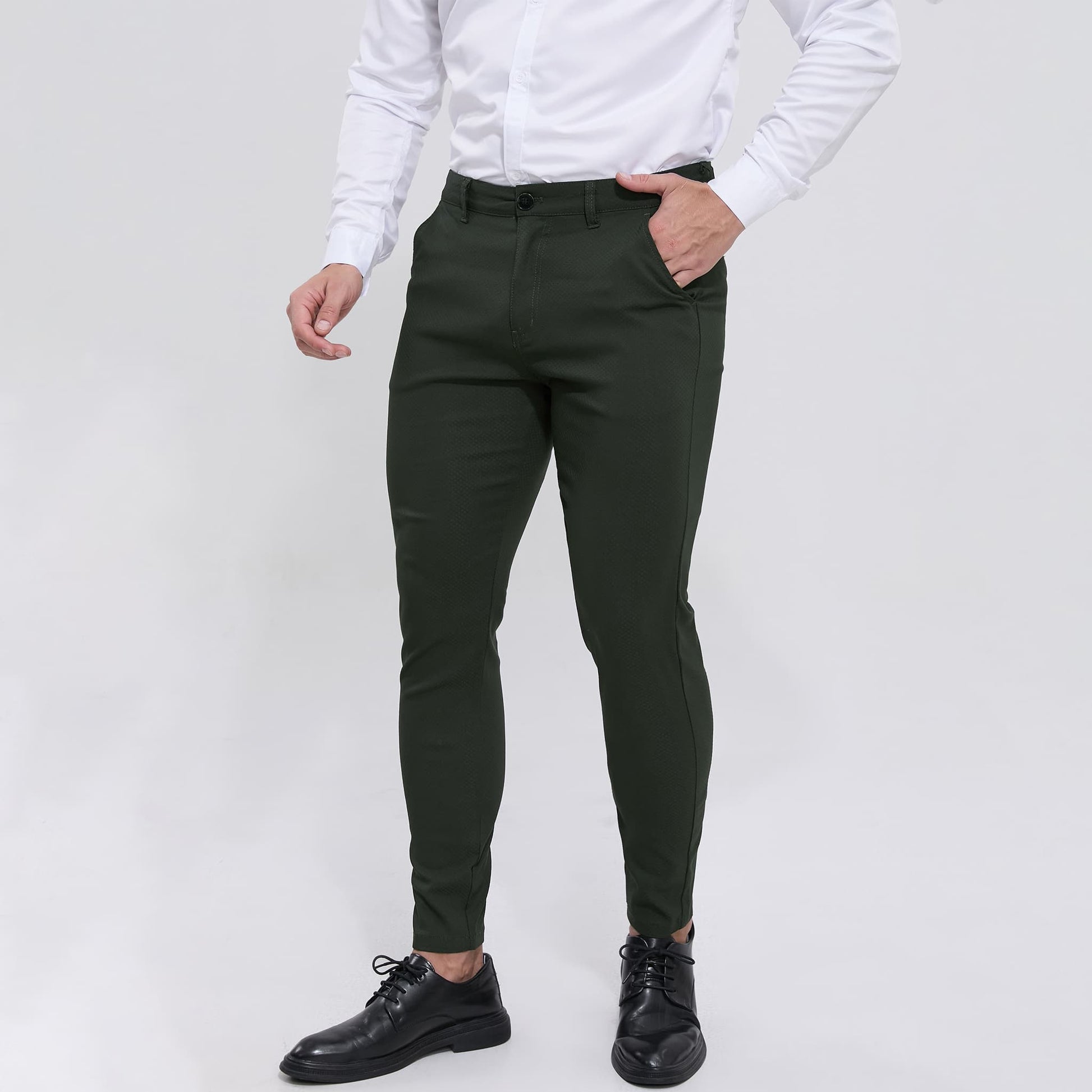 dark green slim fit mens stretch dress pants stretchy