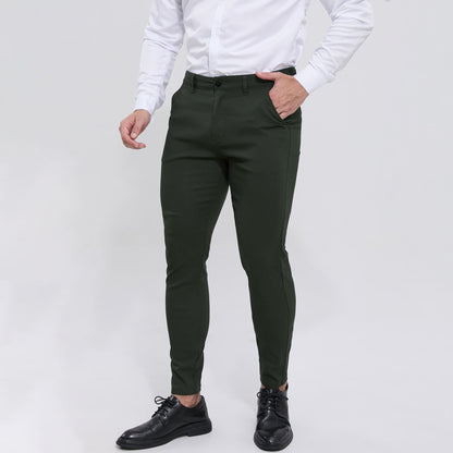 dark green slim fit mens stretch dress pants stretchy