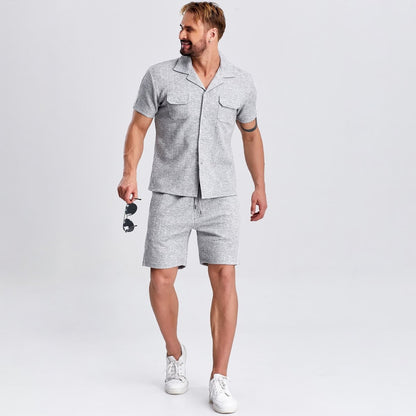 button down mens track suits 2 piece set drawstring