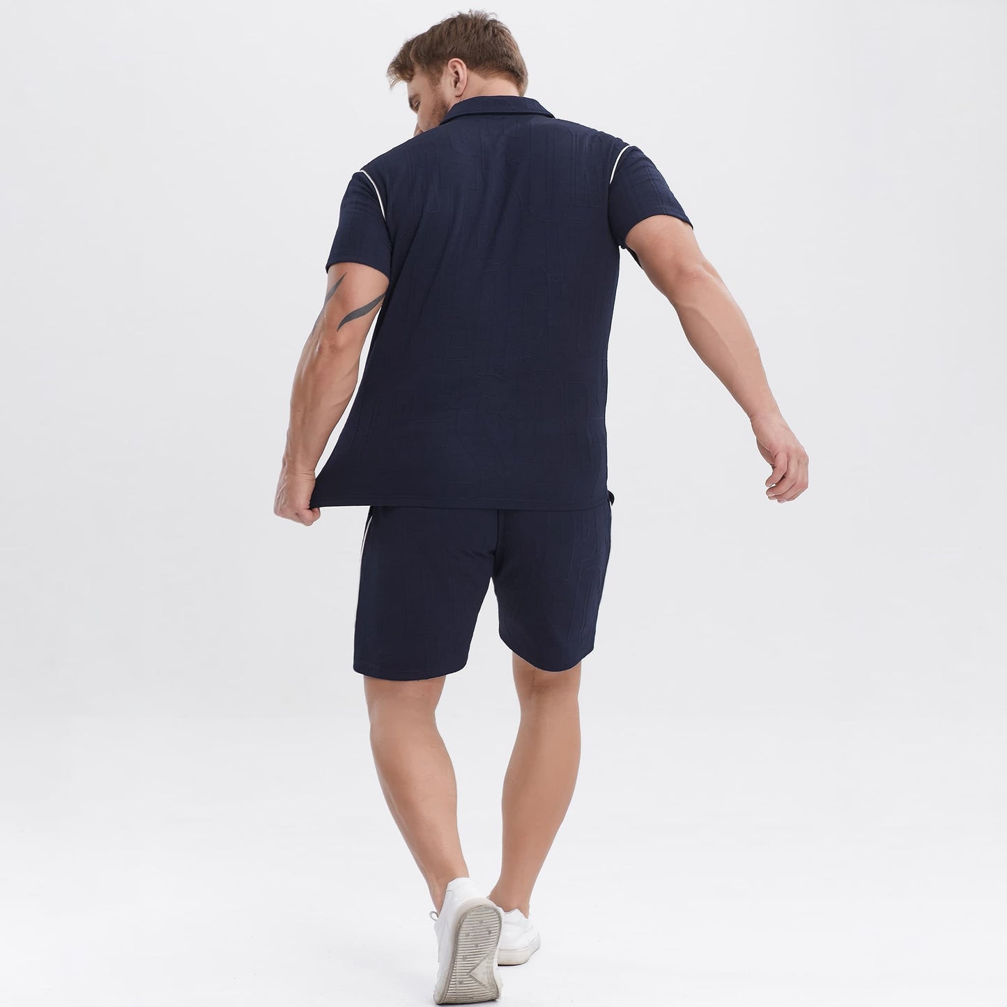 navy blue mens workout sets outfit