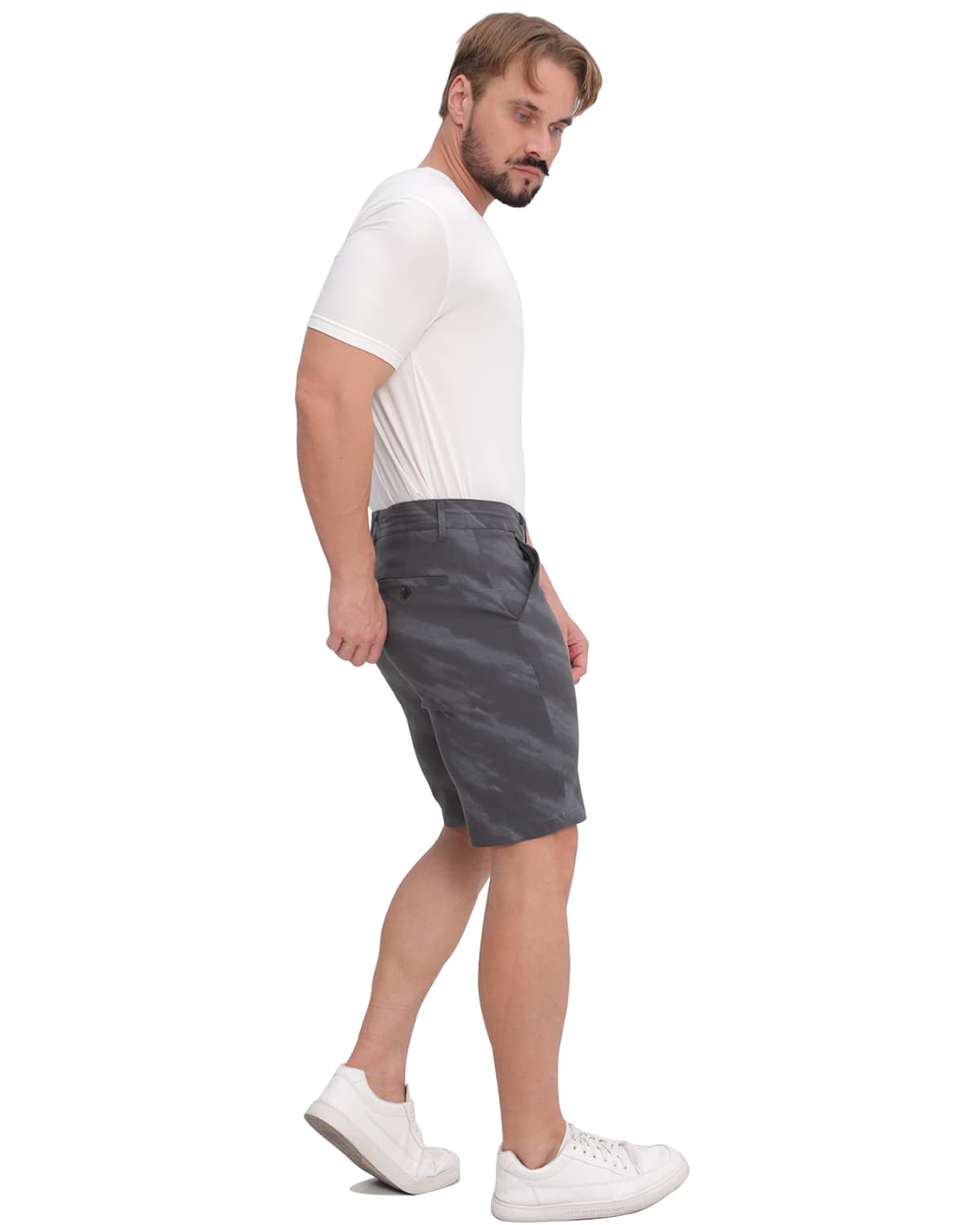 ALLELMS Mens Camouflage Shorts Skinny Stretch 9 inch inseam Shorts
