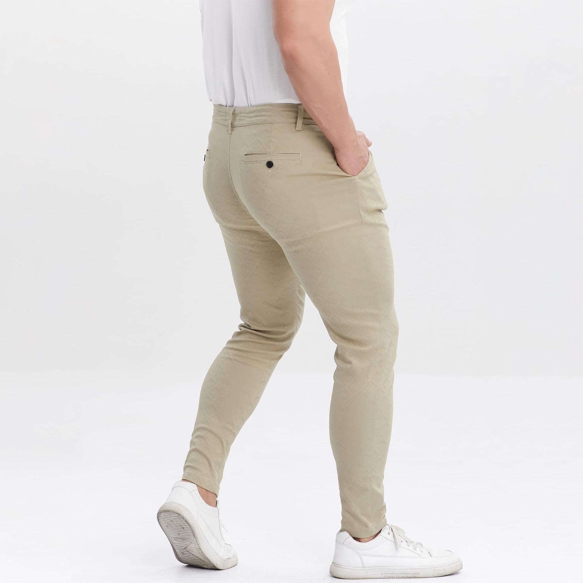 khaki pantalones de vestir para hombres slim fit stretchy