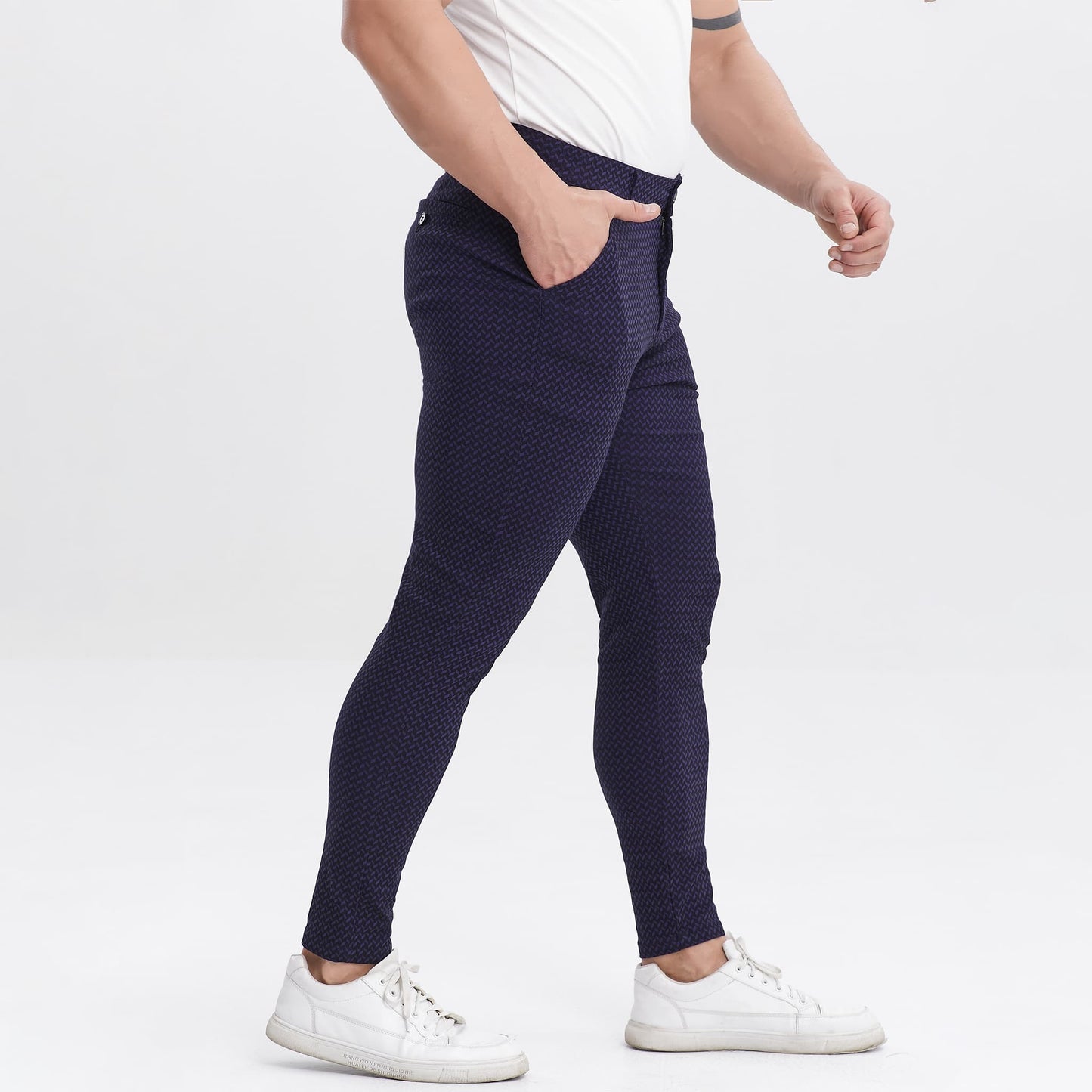navy blue stretch pants for men slim fit
