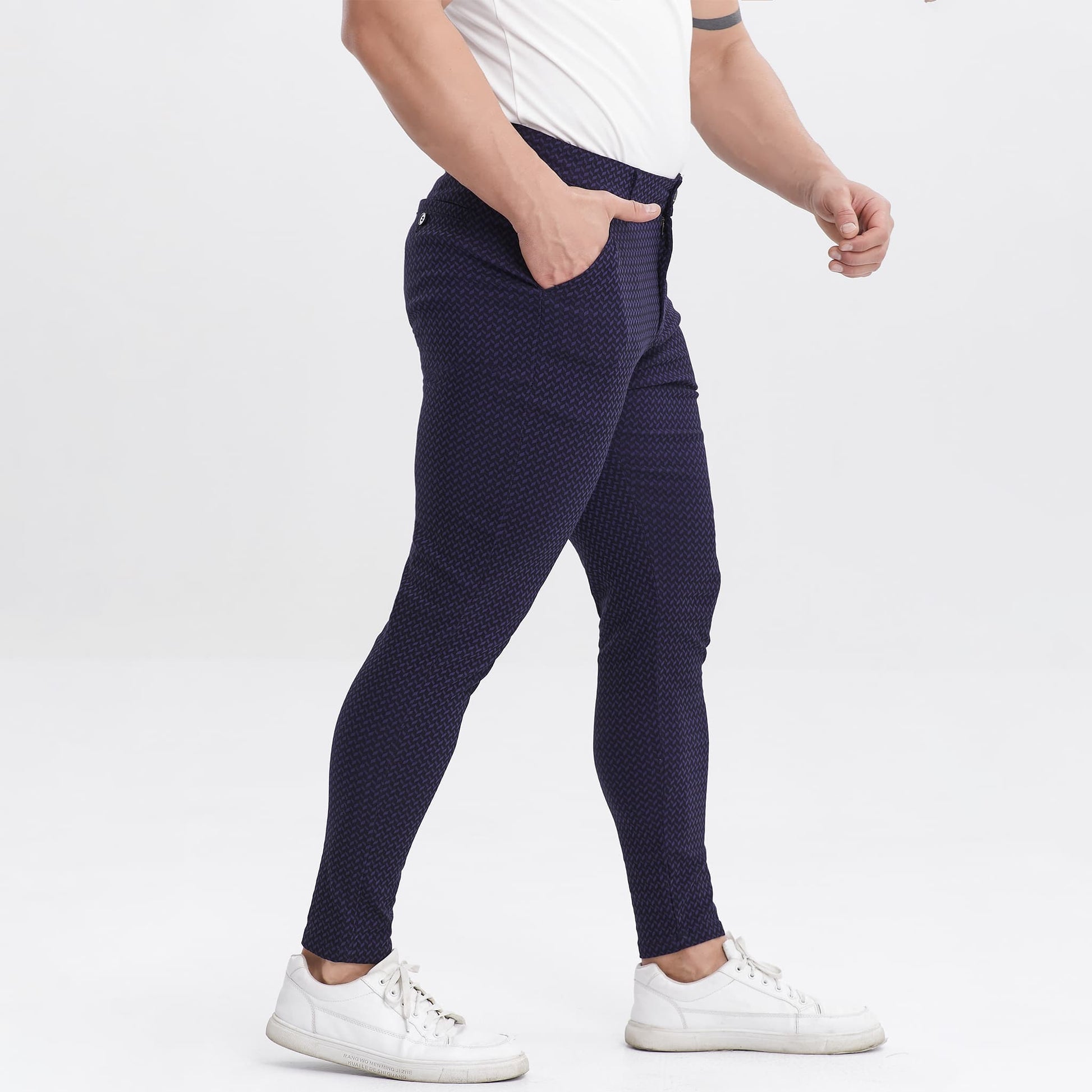 navy blue stretch pants for men slim fit