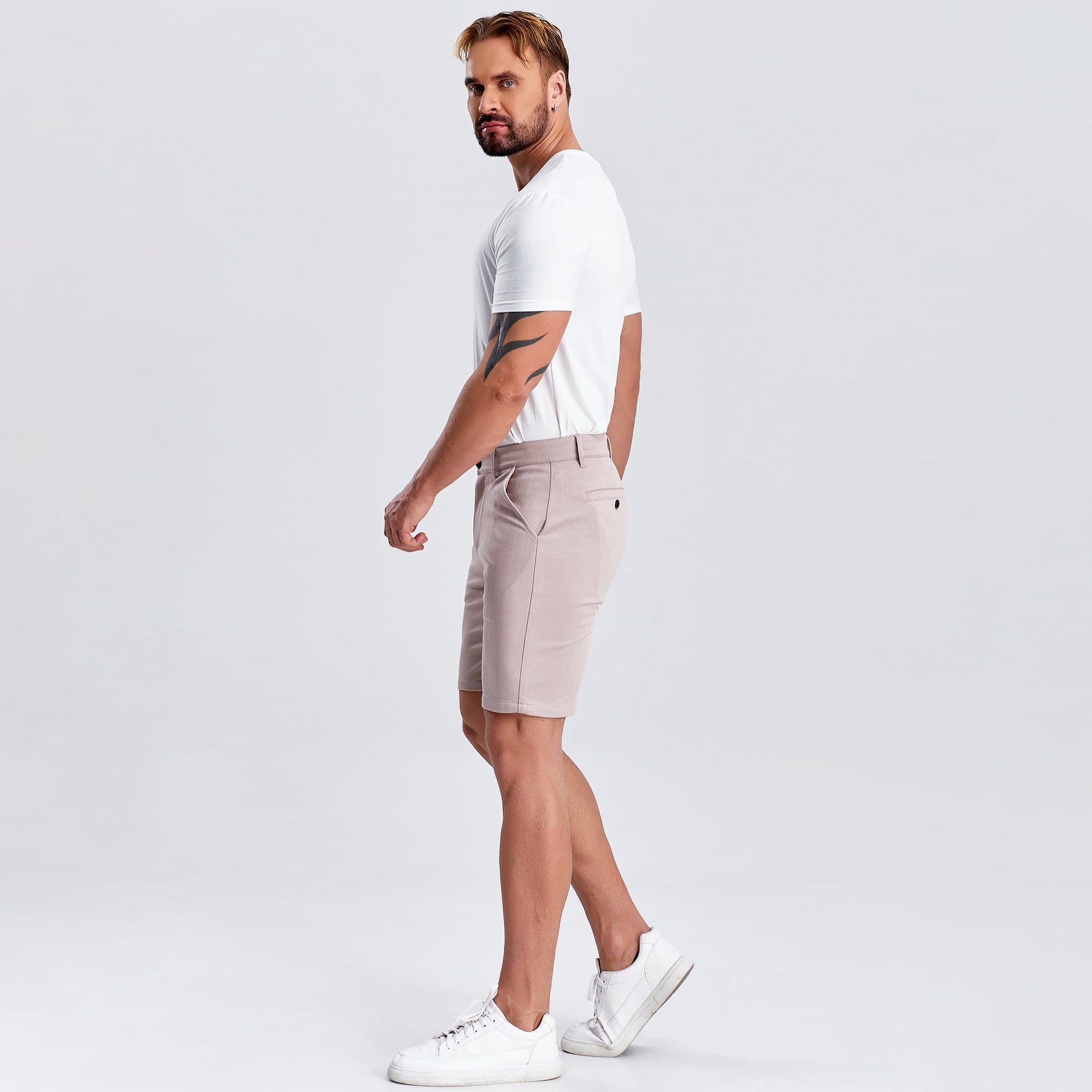 pink golf shorts men 9 inch inseam slim fit stretch