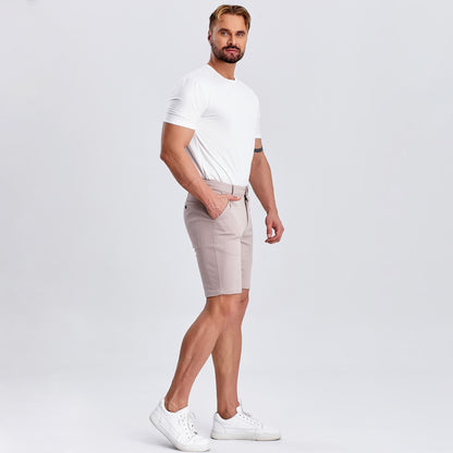 pink mens shorts stretch waist slim fit