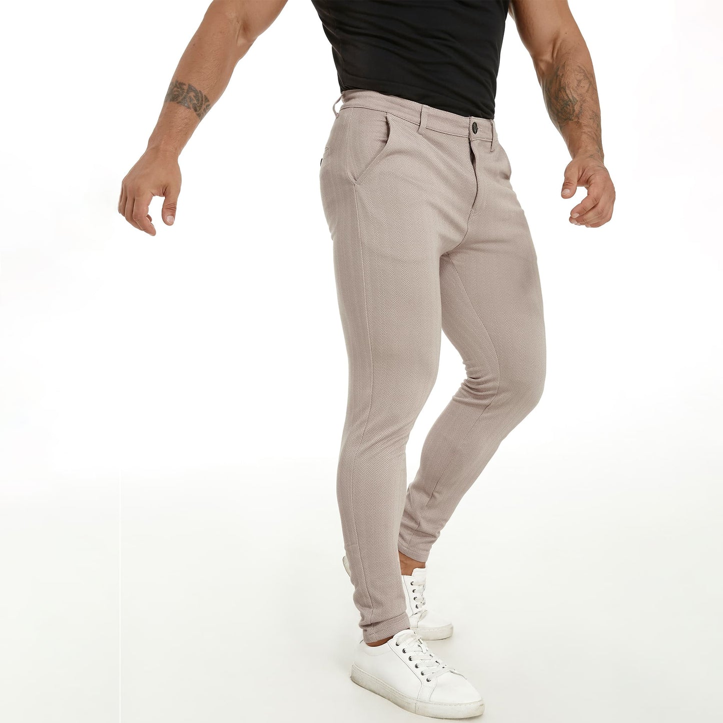 pleated slacks for men slim fit stretchy