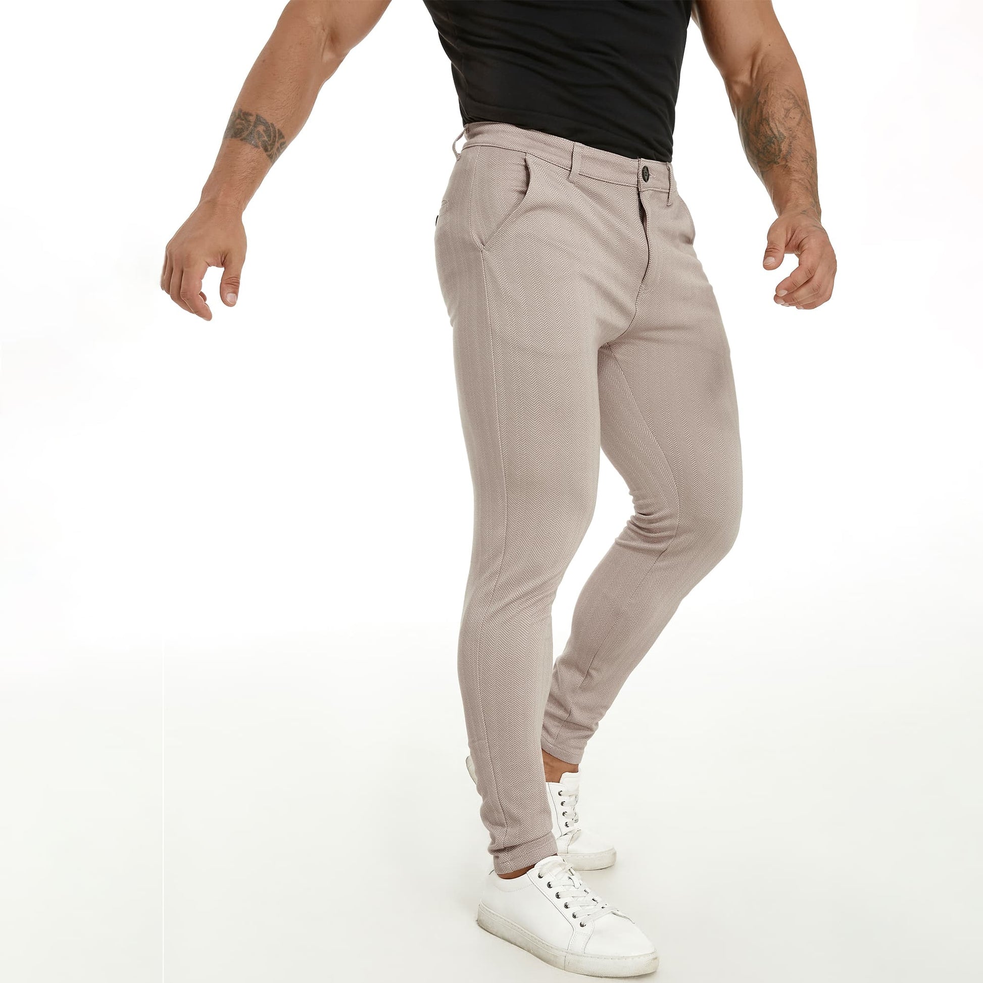 pleated slacks for men slim fit stretchy
