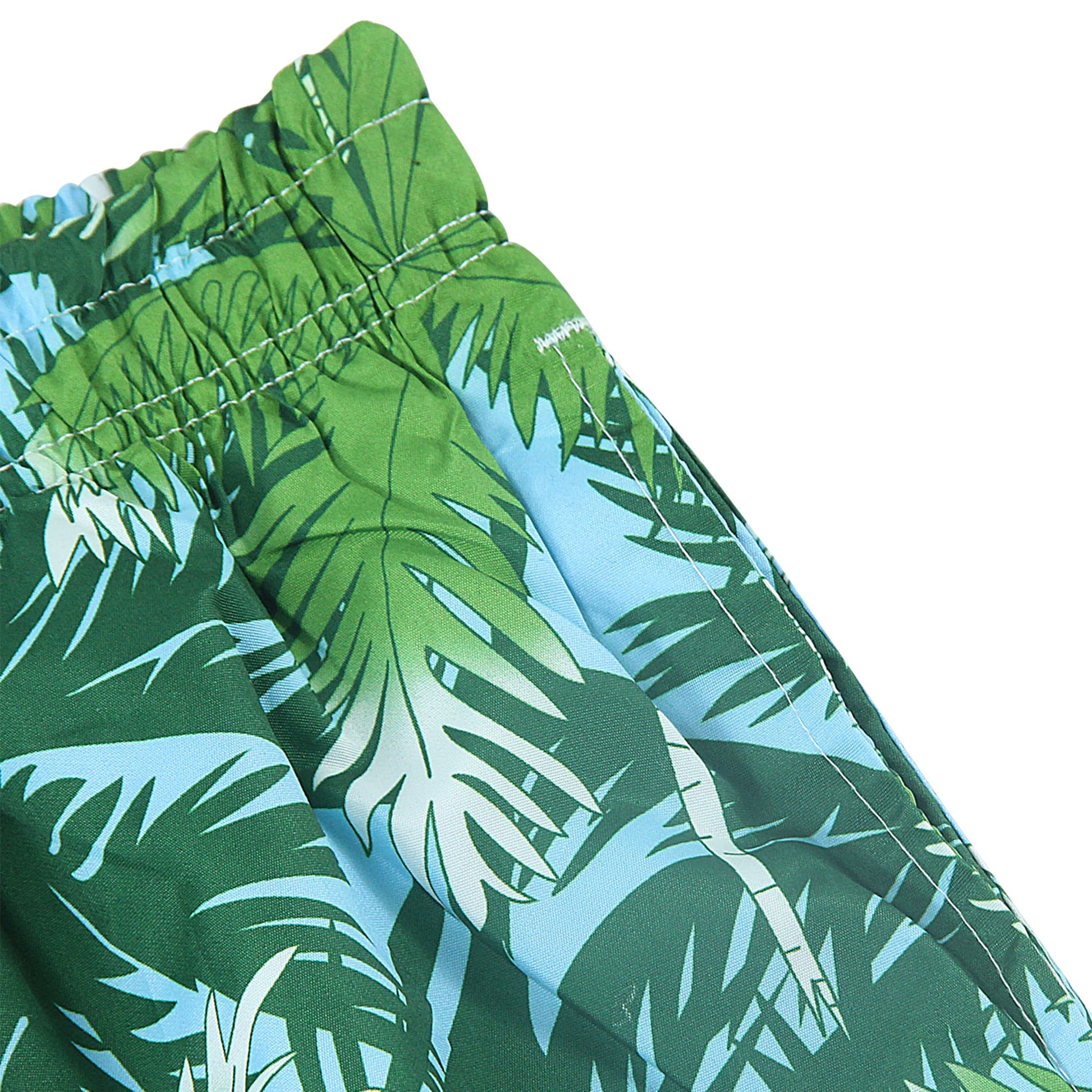 sky blue coconut tree short de playa para hombre drawstring