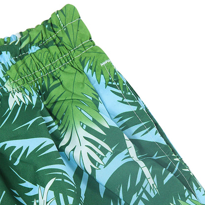 sky blue coconut tree short de playa para hombre drawstring