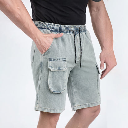 short jeans for men drawstring waist