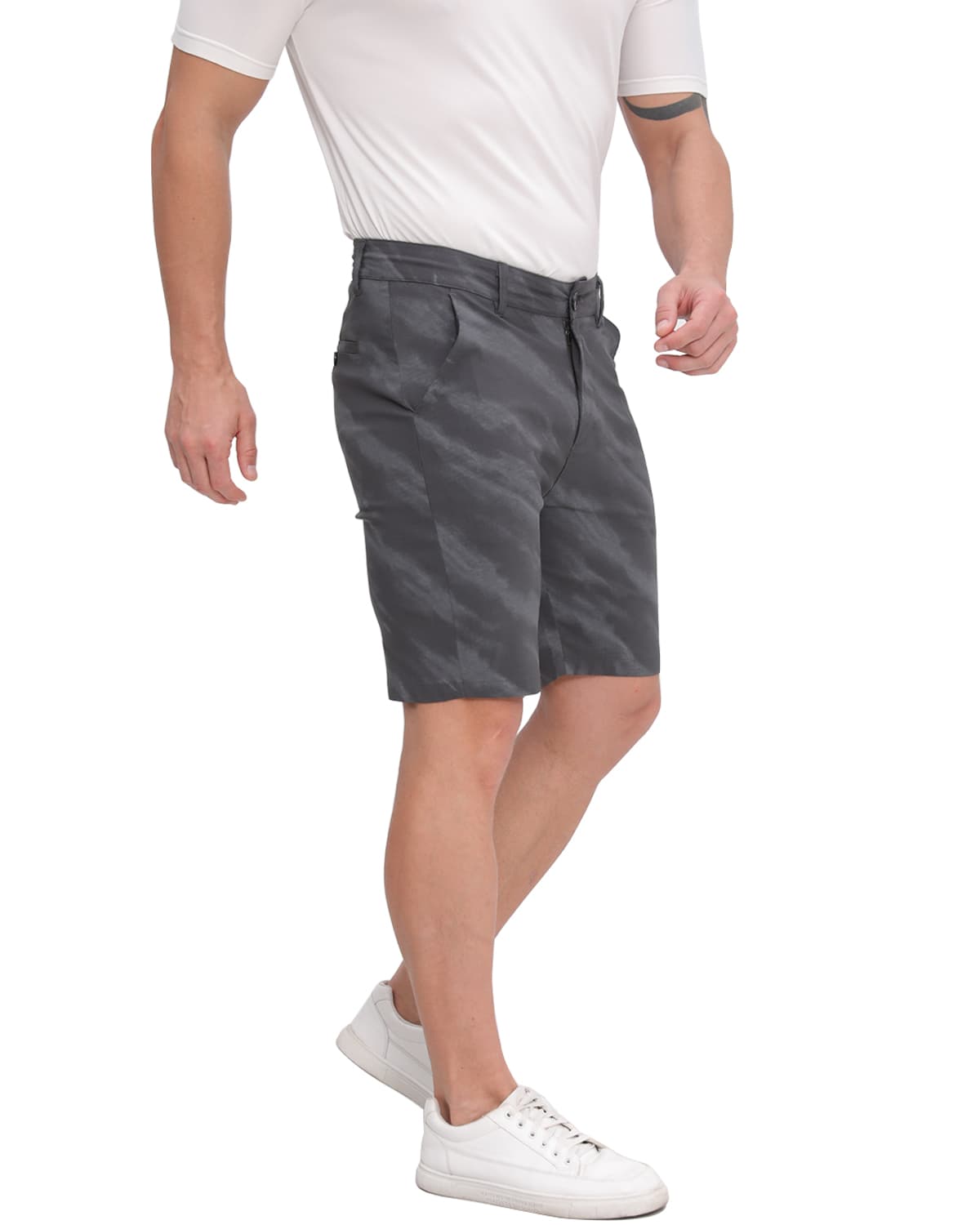 ALLELMS Mens Camouflage Shorts Skinny Stretch 9 inch inseam Shorts