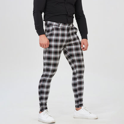 black and white skinny dress pants for men stretchy