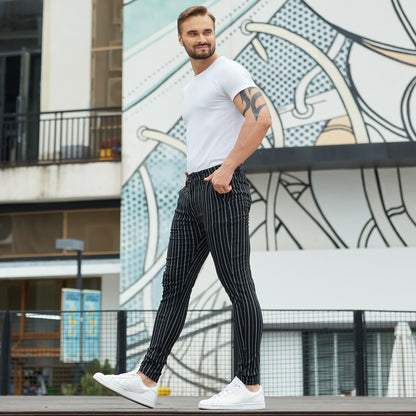 black skinny fitted dress pants for men stretchy