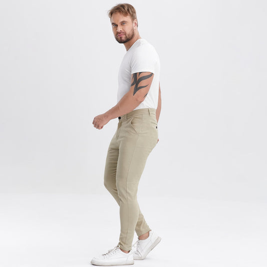 alphabet pattern slim golf men pants stretchy