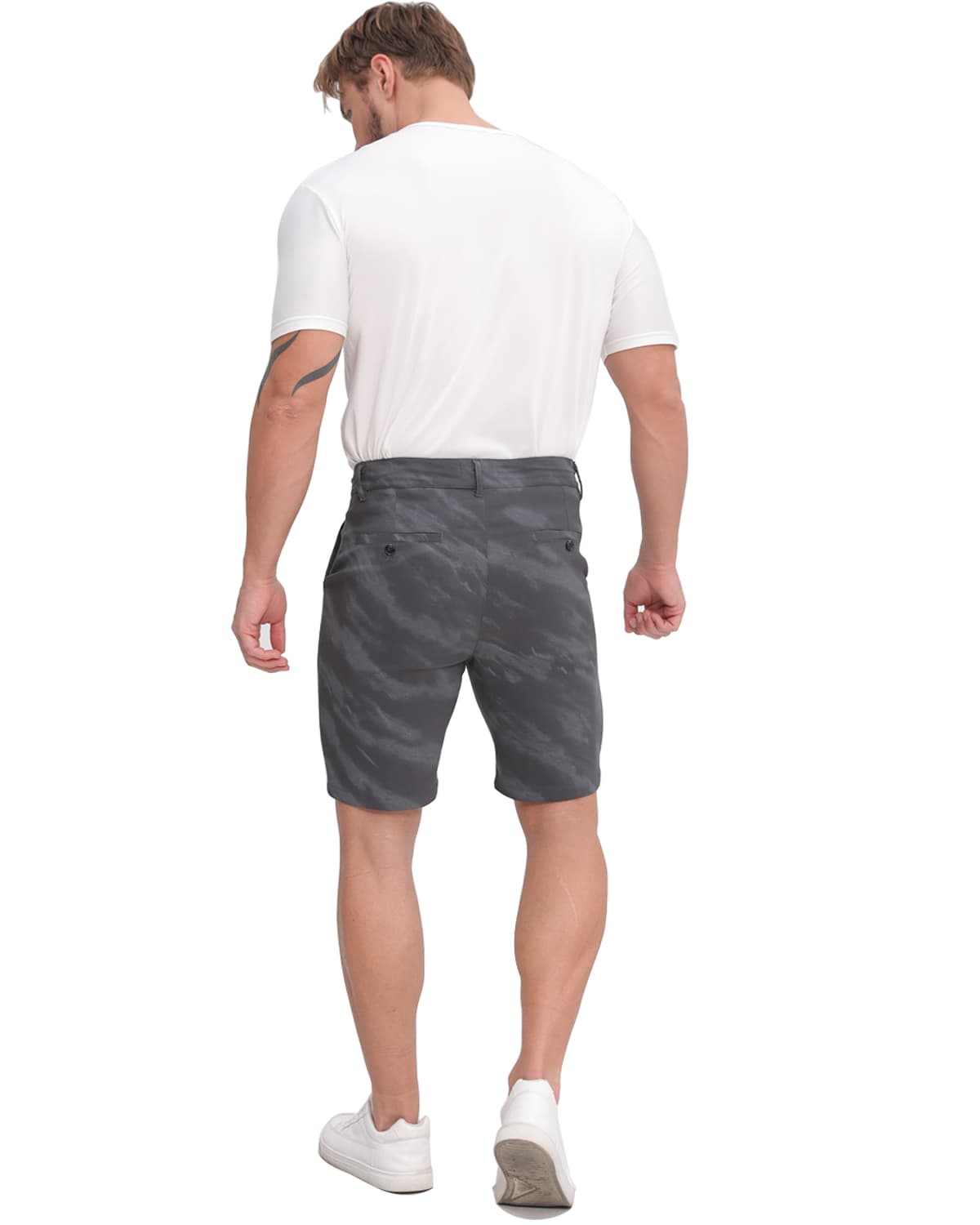 ALLELMS Mens Camouflage Shorts Skinny Stretch 9 inch inseam Shorts