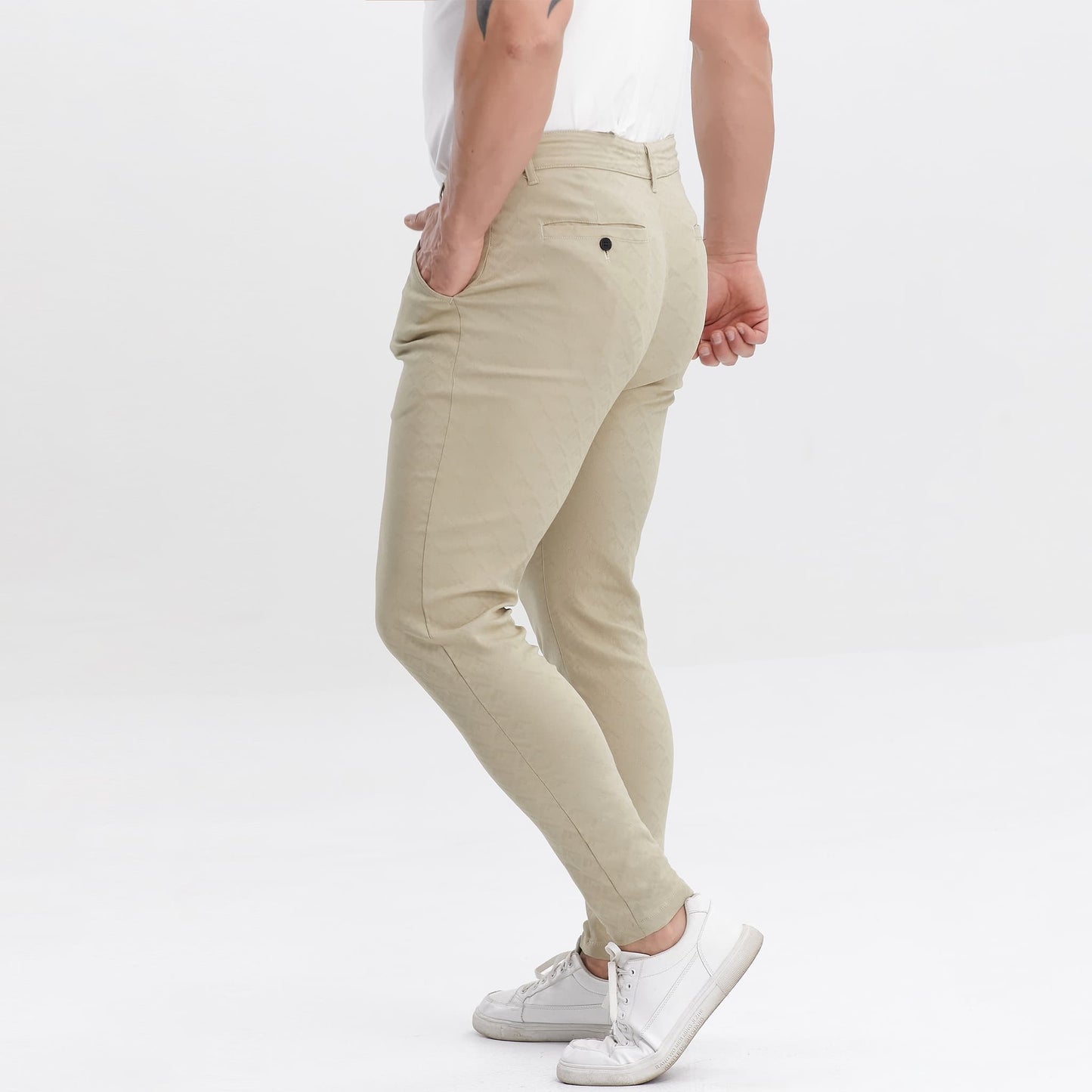 slim fit stretch khaki slacks men