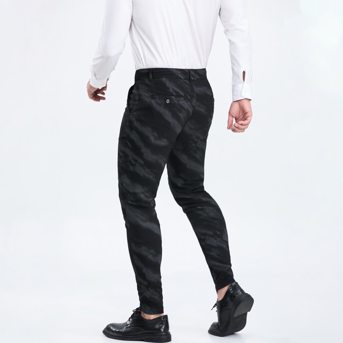 black stretchy dress pants for men slim fit